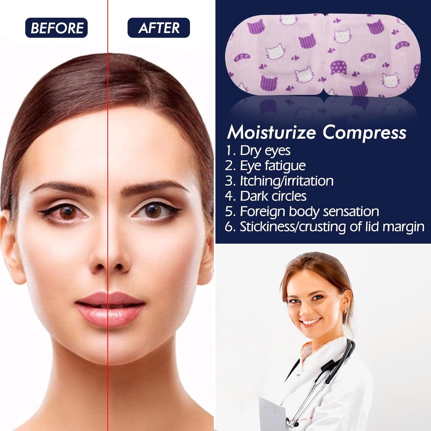 Jekeno Steam Eye Mask, 30 Packs Eye Masks for Dry Eyes, 40-60 Minutes Self Moist Warm Compress Heated Disposable Mask for Sleep, Spa Relaxing Trip Gifts, Travel Essentials for Women Men