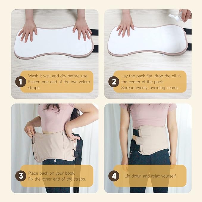 Langsprit Castor Oil Pack Wrap,Organic Cotton Castor Oil Packs for Liver Detox,Pink-2 L