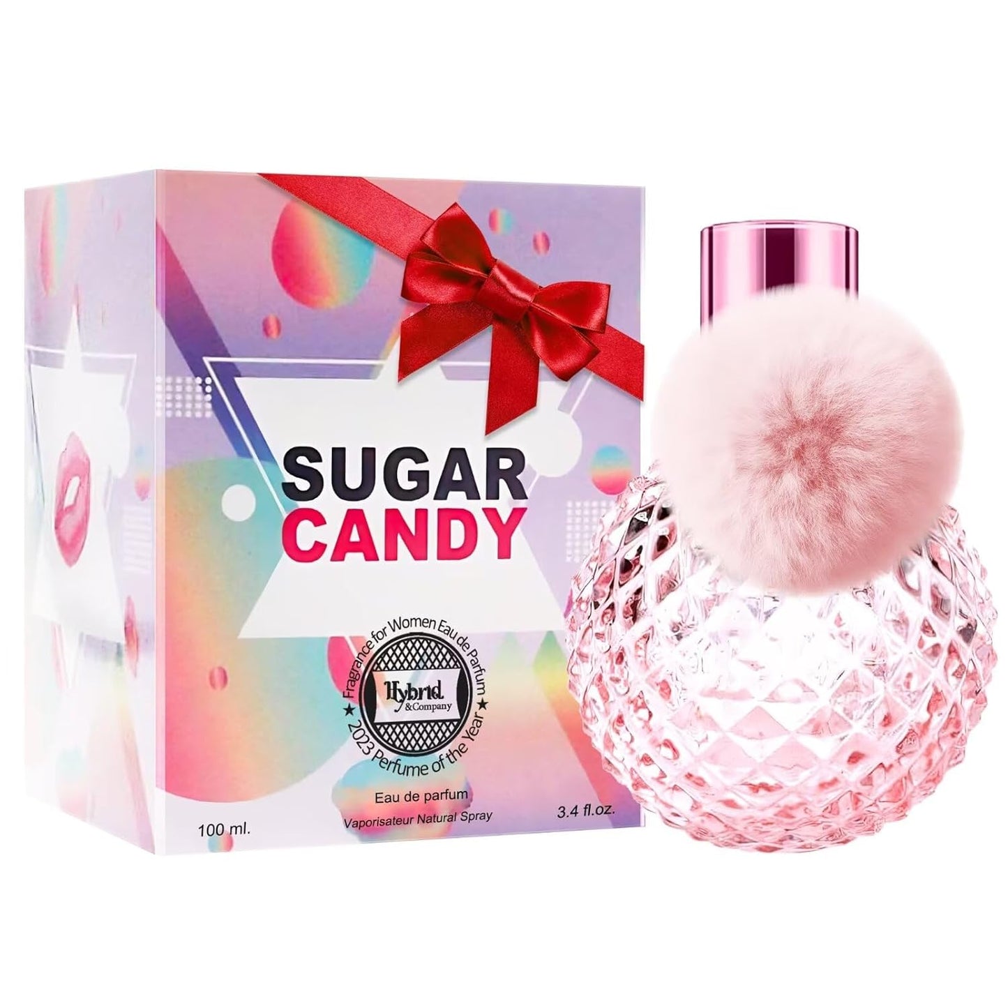 Hybrid & Company Sugar Candy Eau De Parfum Natural Spray Fresh Floral Scent, 3.4 Fl Oz