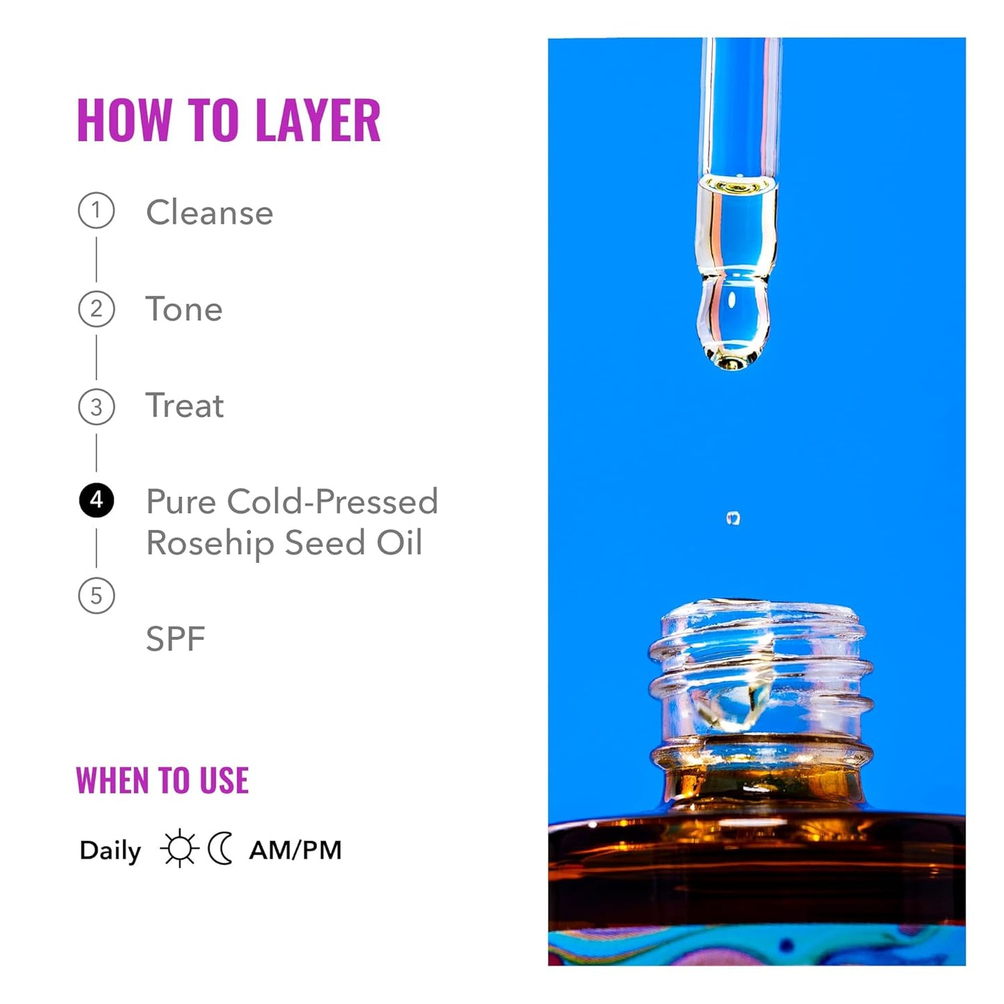 Good Molecules Pure Cold-Pressed Rosehip Seed Oil - 100% Natural Rose Hip Oil Light Weight Face Moisturizer for Anti-Aging, and Plumping - Hydrating Facial Skin Care