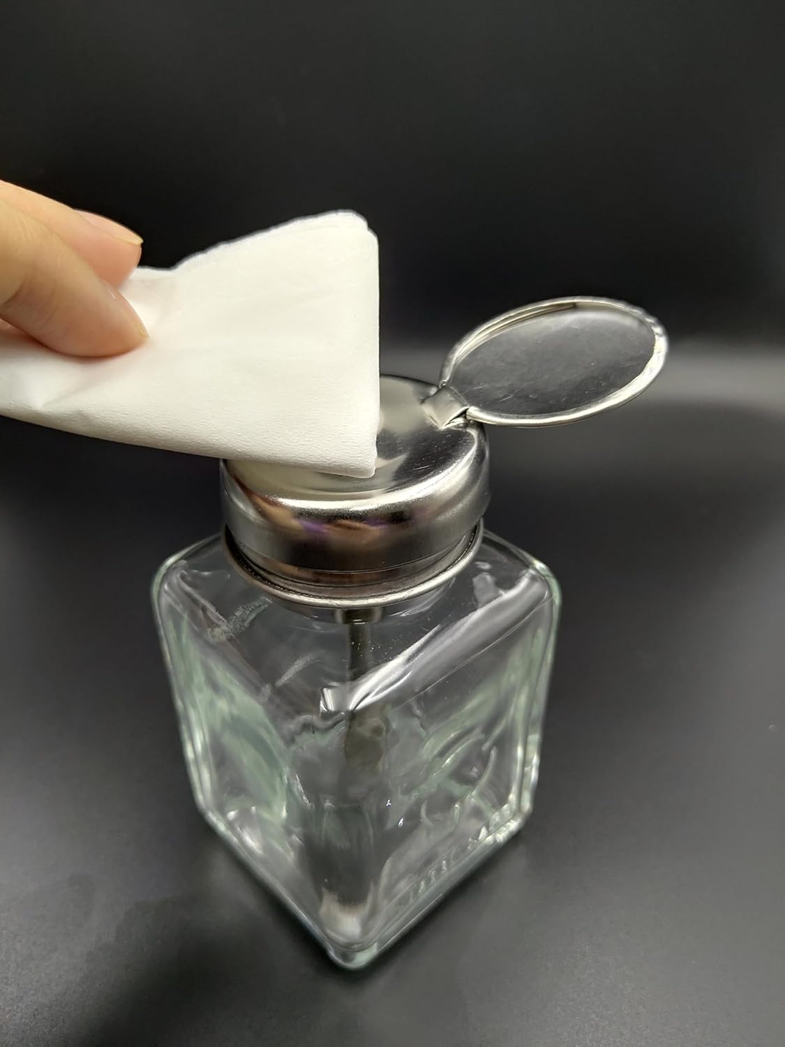 1 Pack 4 Oz Dispenser Bottle Glass Nail Polish Pump Empty