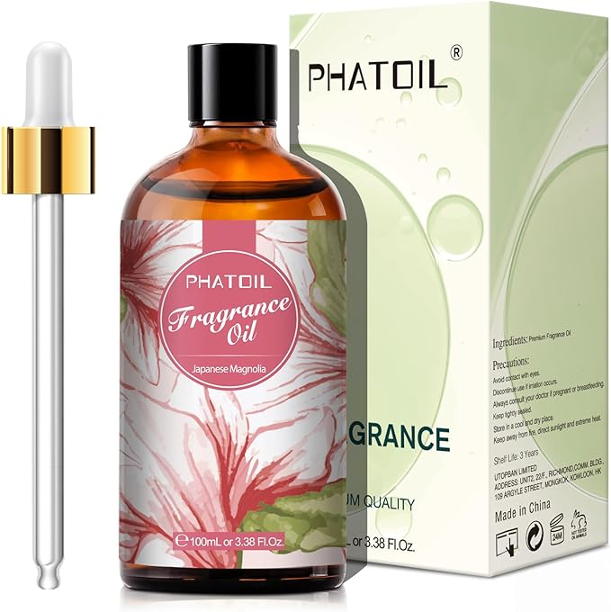 3.38FL.OZ Japanese Magnolia Fragrance Oils for Aromatherapy, Essential Oils for Diffusers for Home, Perfect for Diffuser, DIY Candle and Soap Making, DIY Scented Products - 100ml
