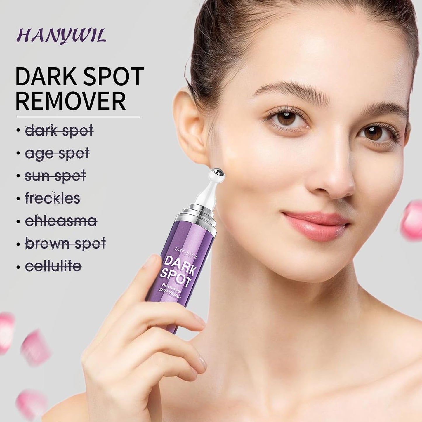 HANYWIL Dark Spot Remover for Face and Body, Dark Spot Corrector Serum, Age Spot Sun Spot Freckles Brown Spot Remover, Melasma Treatment, Skin Care Face Serum with Roller