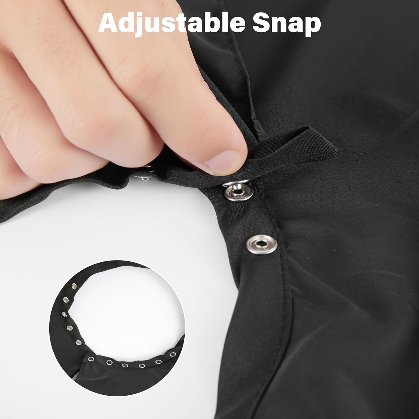 Professional Salon Hair Cutting Cape, Barber Cape for Men/Women, Adjustable Snap Button with Waterproof Hairdressing Salon Cape for Haircut, Coloring, Makeup, Styling(52" x 47"), Black