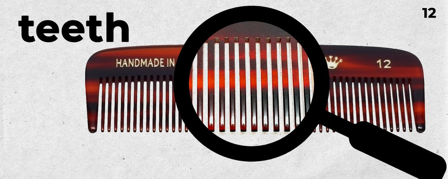 #12 Handmade Narrow Tooth Comb Tortoise Havana Acetate Fine Straight Thin Detangling Parting Grooming Teasing Hair Styling Hairdresser Barber Hairdressing Wet Dry Pocket Travel Women Men Kids