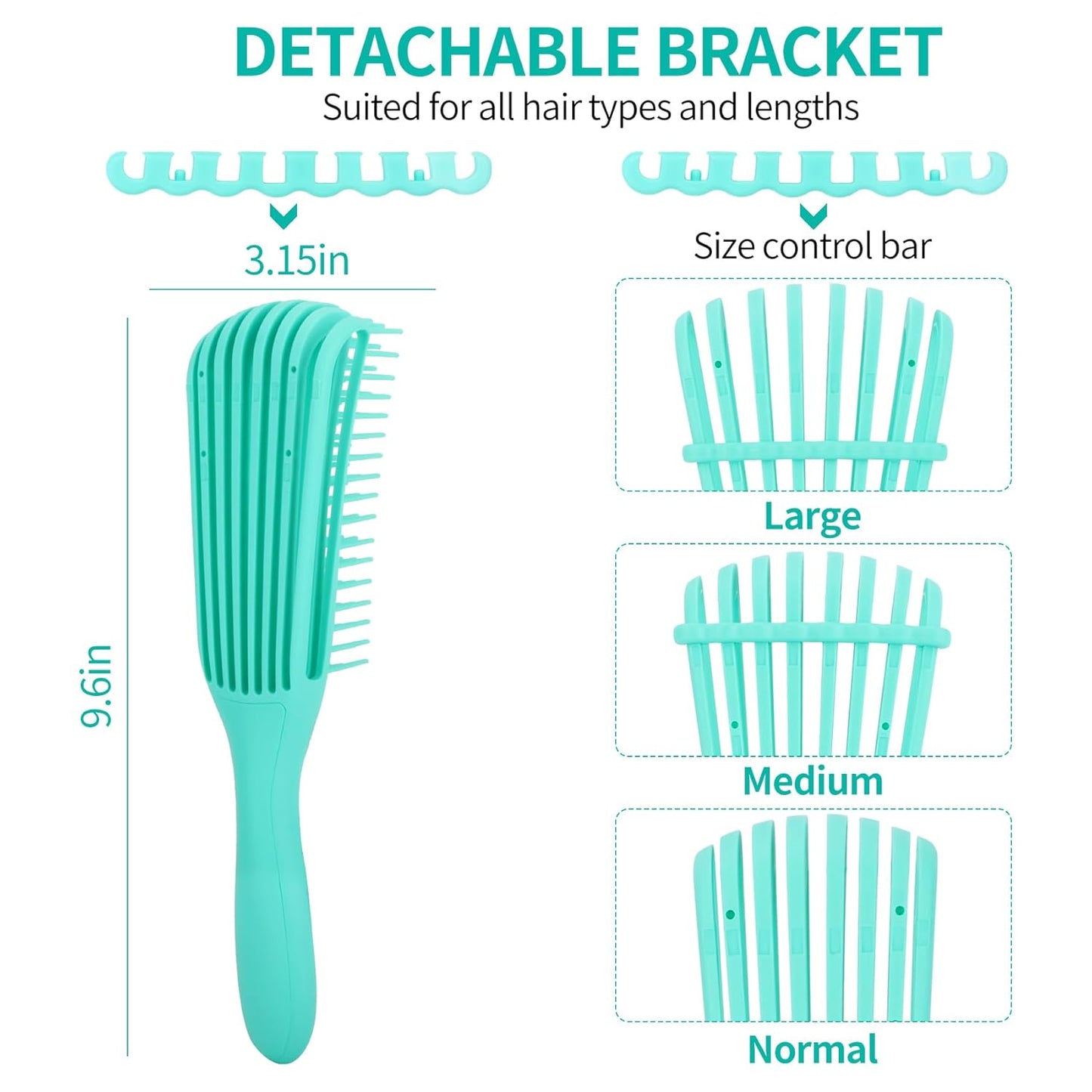 Hair Brush set for Curly, Detangling Hair Brush for Afro America/African Hair Textured 3a to 4c, Detangler Brush for Women Men Kids Styling Defining (Green)