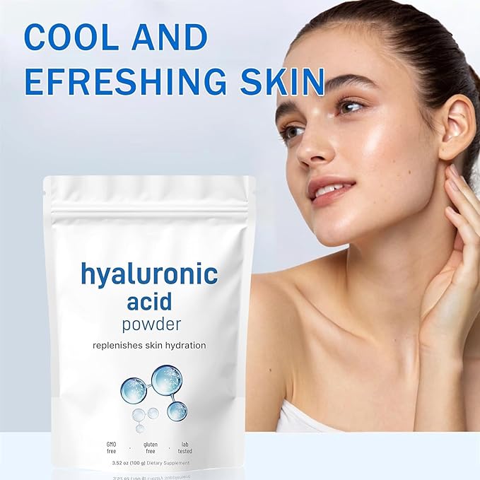 Hyaluronic Acid Powder for Skin Care - Low Molecular Weight, Cosmetic Grade, Water-Soluble Moisturizing Ingredient for DIY Facial Serum & Skincare