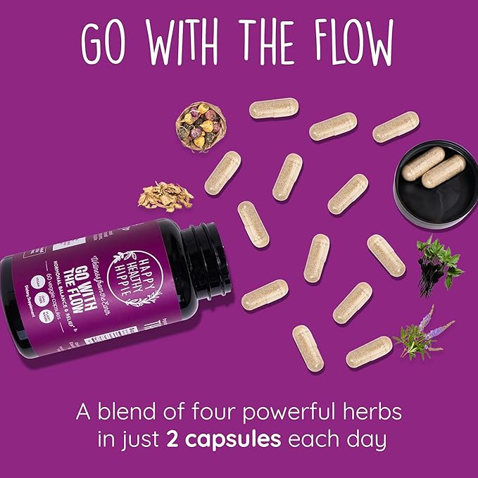 Happy Healthy Hippie Vegan Collagen Builder & Go with The Flow Hormone Balance for Women 180 Ct