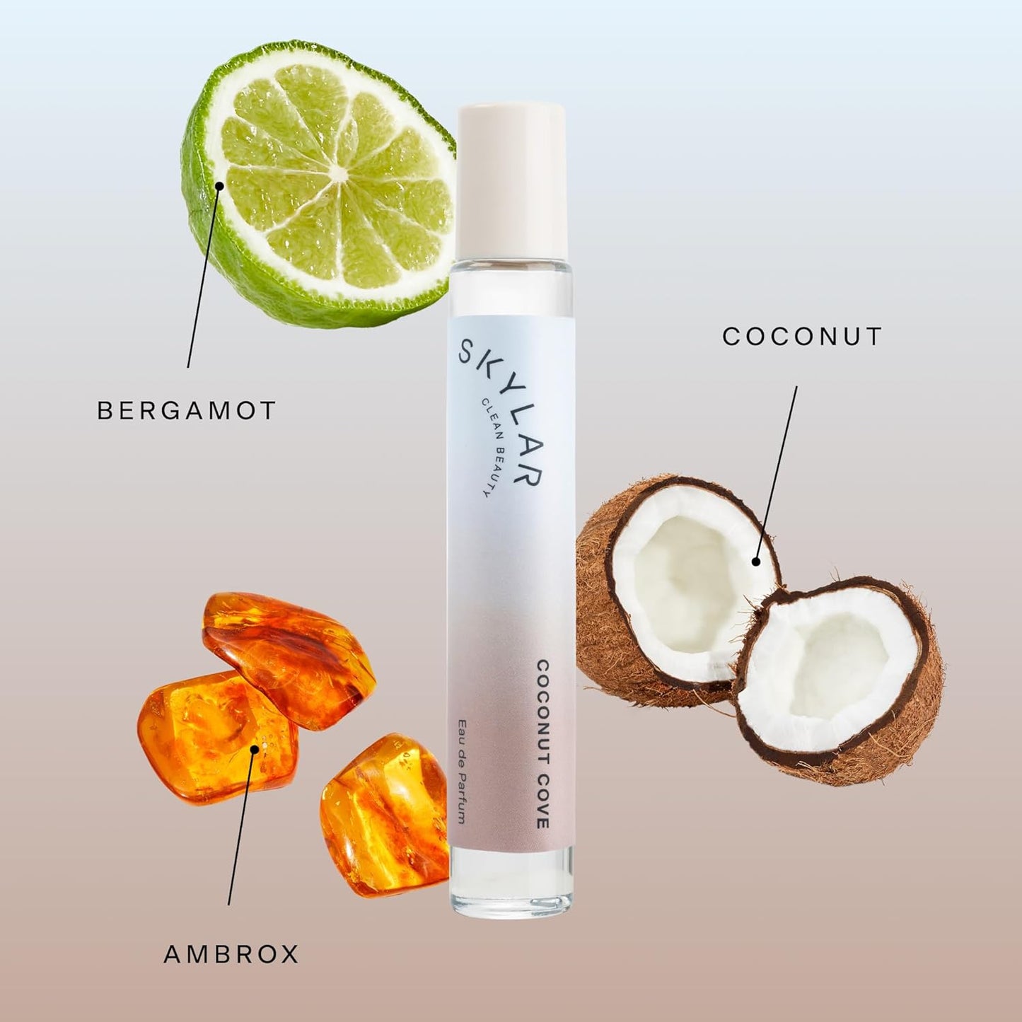 Skylar Coconut Cove Eau de Parfum - Hypoallergenic & Clean Perfume for Women & Men, Vegan & Safe for Sensitive Skin-Fruity Fresh Perfume with Notes of Bergamot, Coconut & Ambrox - 10mL /0.33 Fl oz