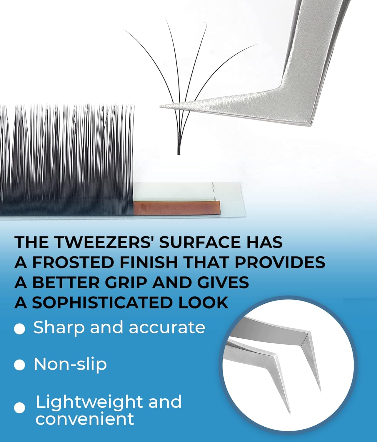 Stacy Lash STL-14 Curved Eyelash Extension Tweezers/Supplies for Classic Extensions & Volume Premade Fans/Precision Tools for False Lashes Application/Eyelashes Applicator/Beauty Accessories