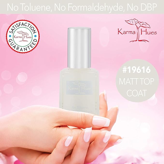 Karma Organic Nail Polish High Gloss Matte Top Coat Lacquer Fast Dry Nontoxic Cruelty-Free