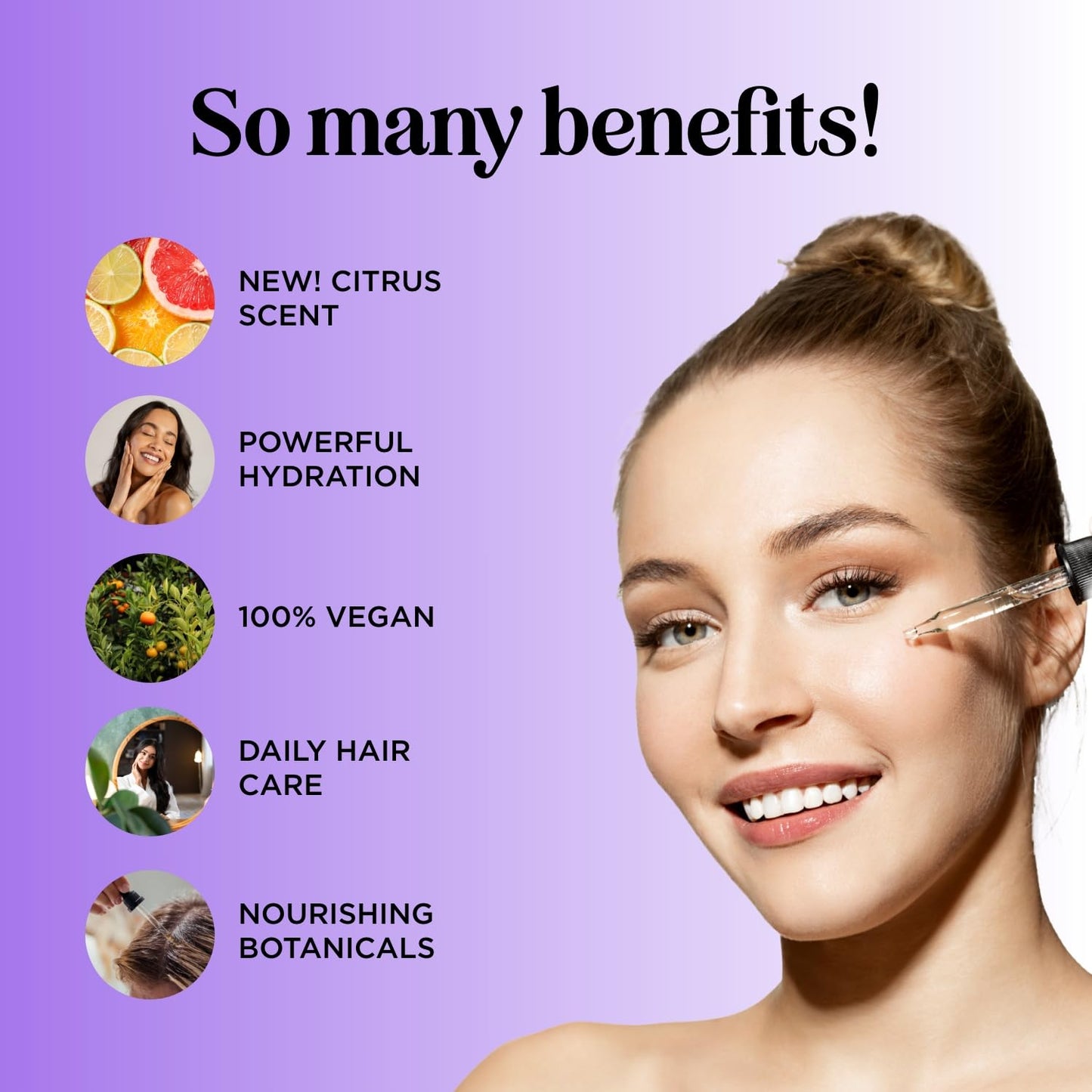 Volumizing Rosemary Hair Oil Serum - Moisturizing Scalp and Hair Oil for Men & Women Infused with Amla Black Castor Pumpkin Argan & Jojoba - Lightweight Hydrating Vegan & Color Safe (Citrus Scent)