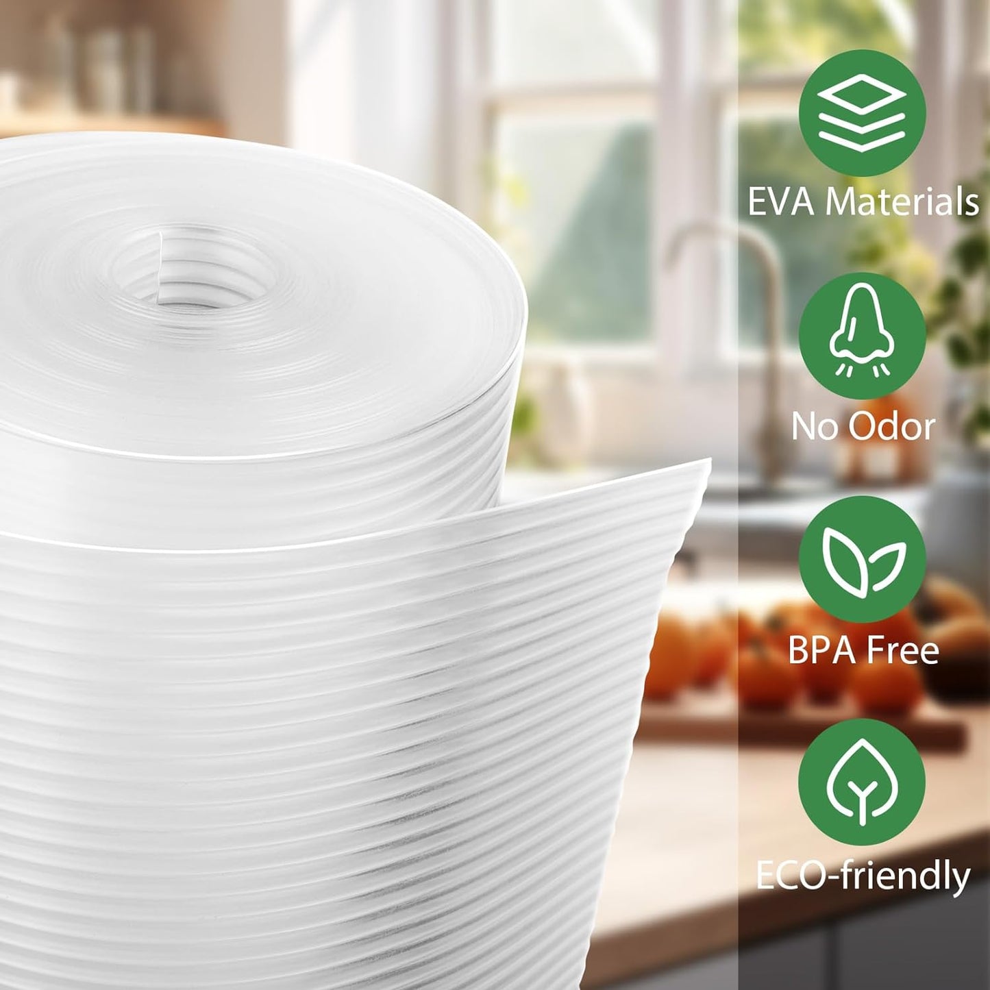 Anoak Shelf Liner Cabinet Liner, Non Adhesive Drawer Liner, Washable 17.5 Inch x 20 FT(240 Inch) x 2Rolls Waterproof Durable Non-Slip Shelf Liner for Kitchen, Drawer, Refrigerator Stripe Clear