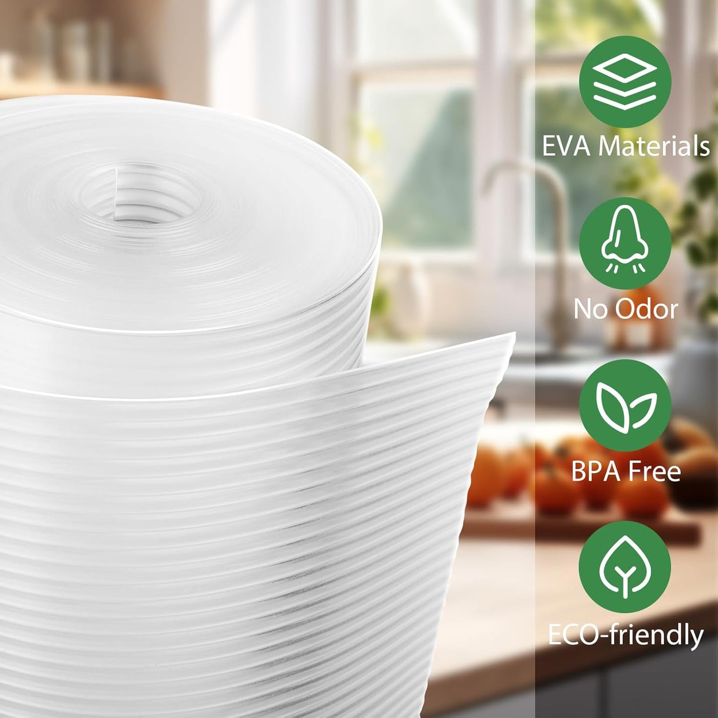 Anoak Shelf Liner Cabinet Liner, Non Adhesive Drawer Liner, Washable 20 Inch x 20 FT(240 Inch) Waterproof Durable Non-Slip Shelf Liner for Kitchen, Drawer, Refrigerator Stripe Clear