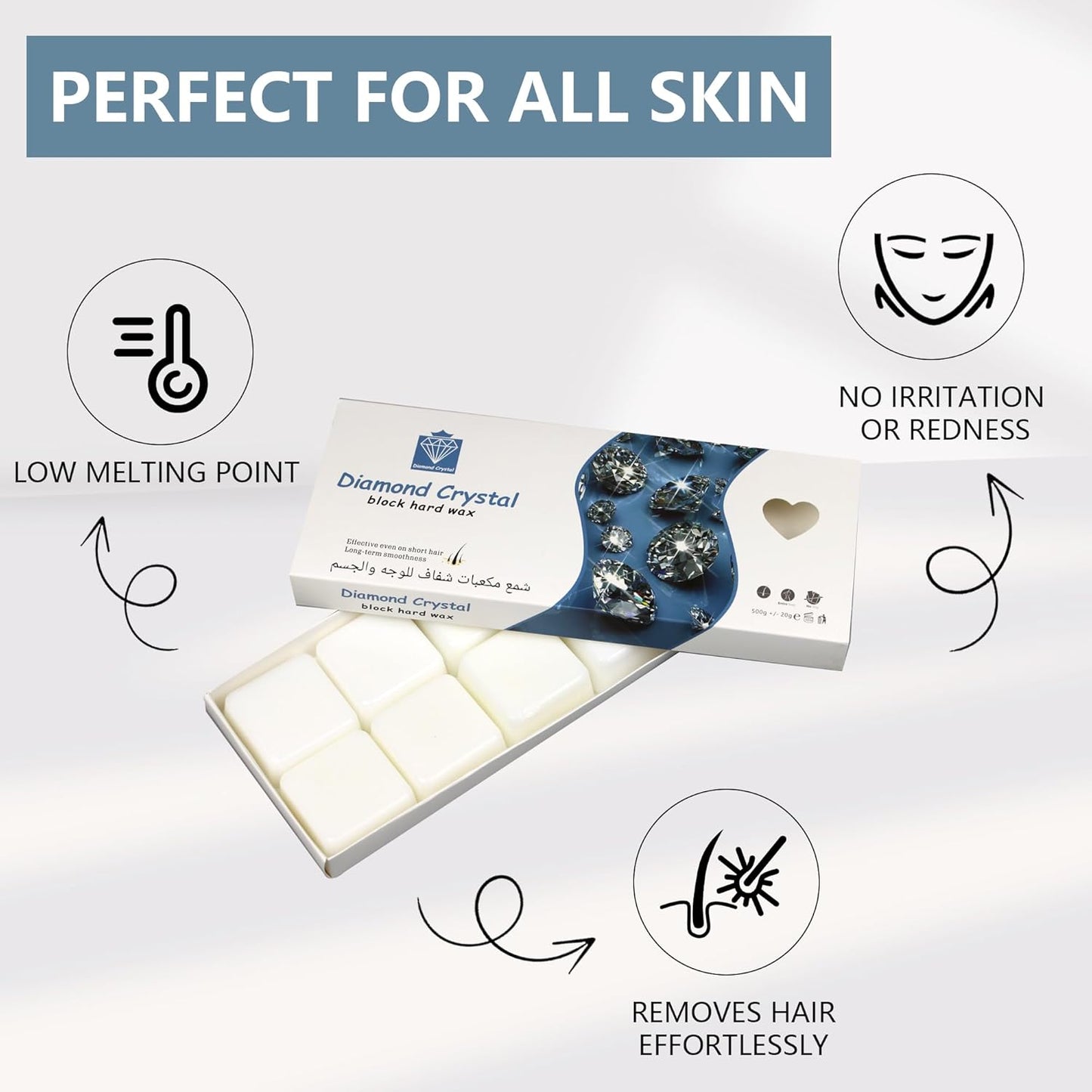 Hair Removal Wax, Stripless Wax for Sensitive Skin, 1 lb Professional Hard Wax, Perfect for Full Body