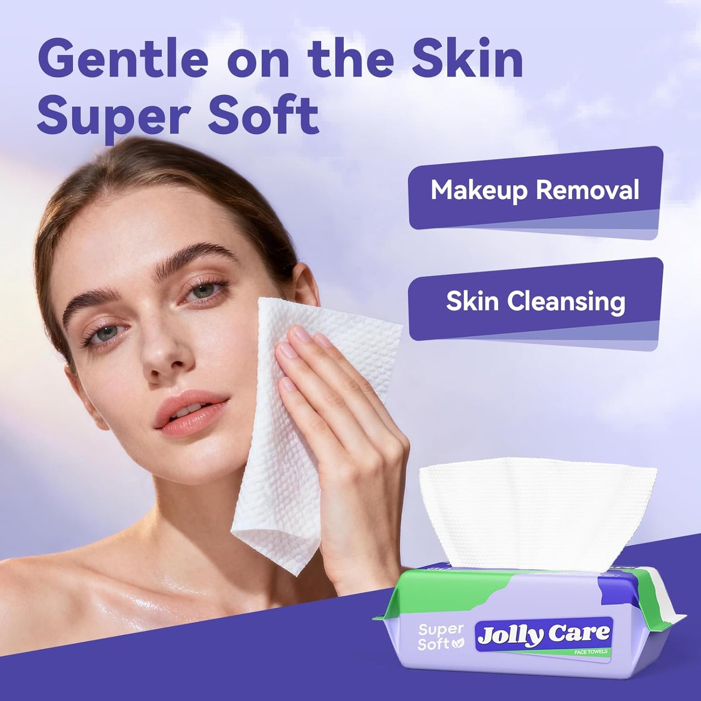 Face Towels Disposable, Face Towelette Disposable, Soft Disposable Face Towel for Makeup Remover, Thick Face Cloths for Women Cleansing, Skin Care, 7.8"×7.8", 80 Count (1 Pack)