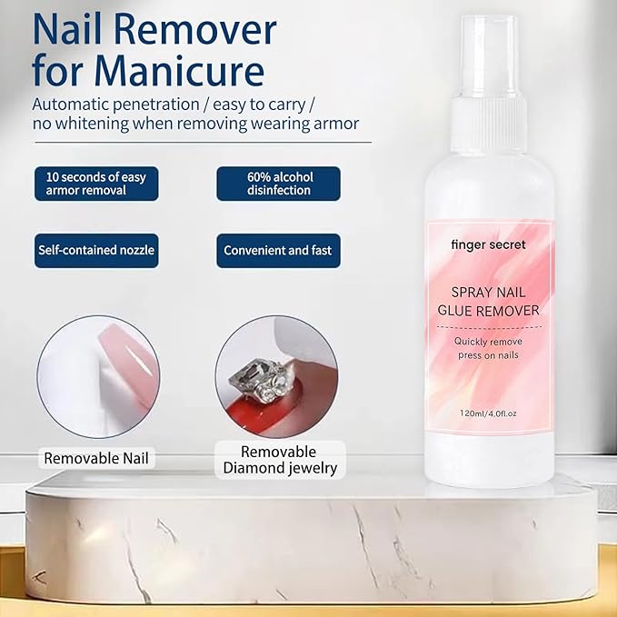 Glue Remover Debonder for Press On Nails, Easily Remove Fake Nail Tips with Manicure Tools for Fingernails, Cuticle Nippers Professional,Cuticle Remover Tool Poly Gel Nail Remover Kit
