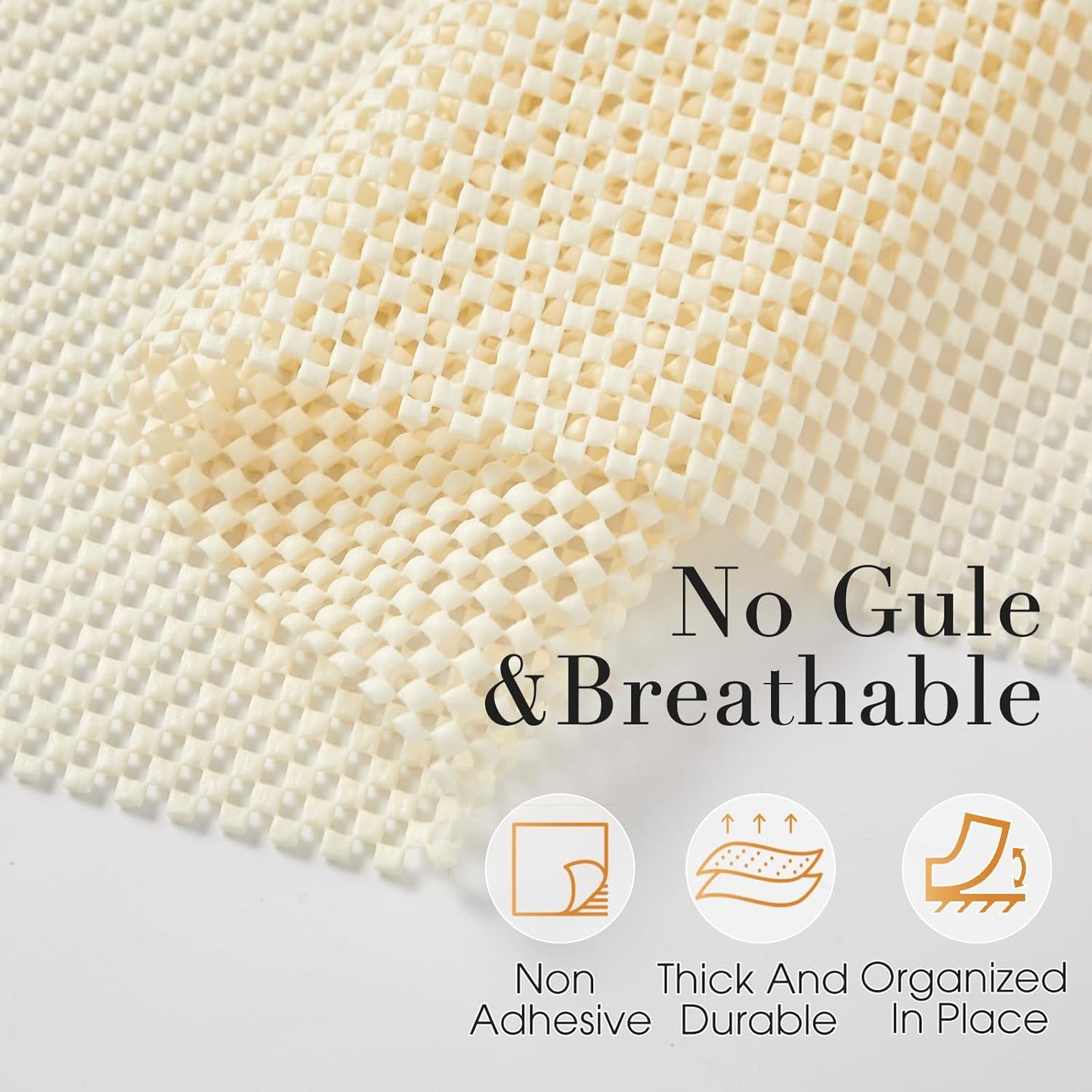 Beautysaid Shelf and Drawer Liner for Kitchen Cabinet, Non Adhesive Non Slip Shelf Paper Thickened for Dresser Pantry Shelve Bathroom Protector Liner Breathable Mat(Cream White Weave,12 in x 10 FT)