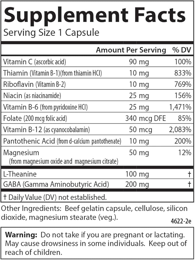 Carlson - Totally Zen, GABA, L-Theanine & B Vitamins, Healthy Mood, Promotes Calmness & Mental Clarity, 120 Capsules