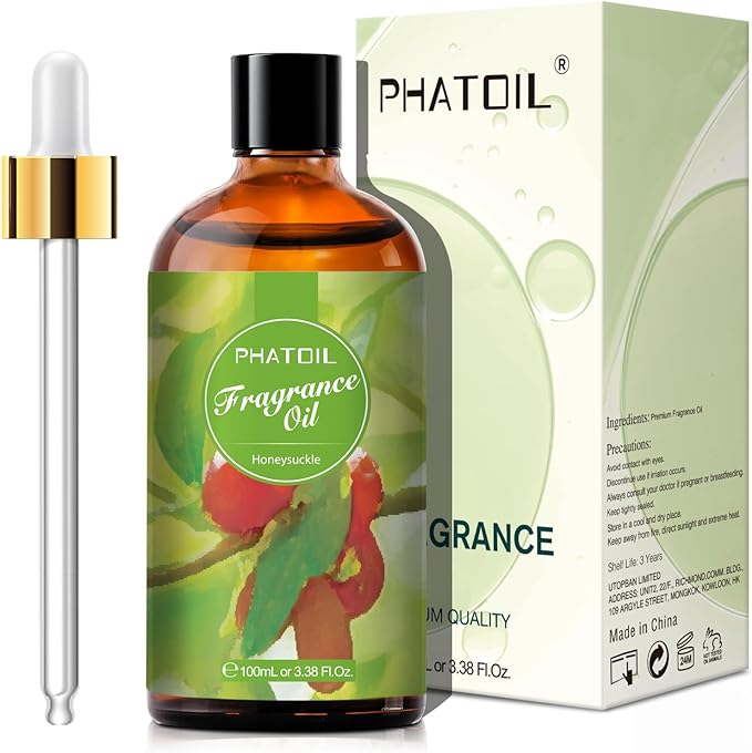 3.38FL.OZ Honeysuckle Fragrance Oils for Aromatherapy, Essential Oils for Diffusers for Home, Perfect for Diffuser, DIY Candle and Soap Making, DIY Scented Products - 100ml