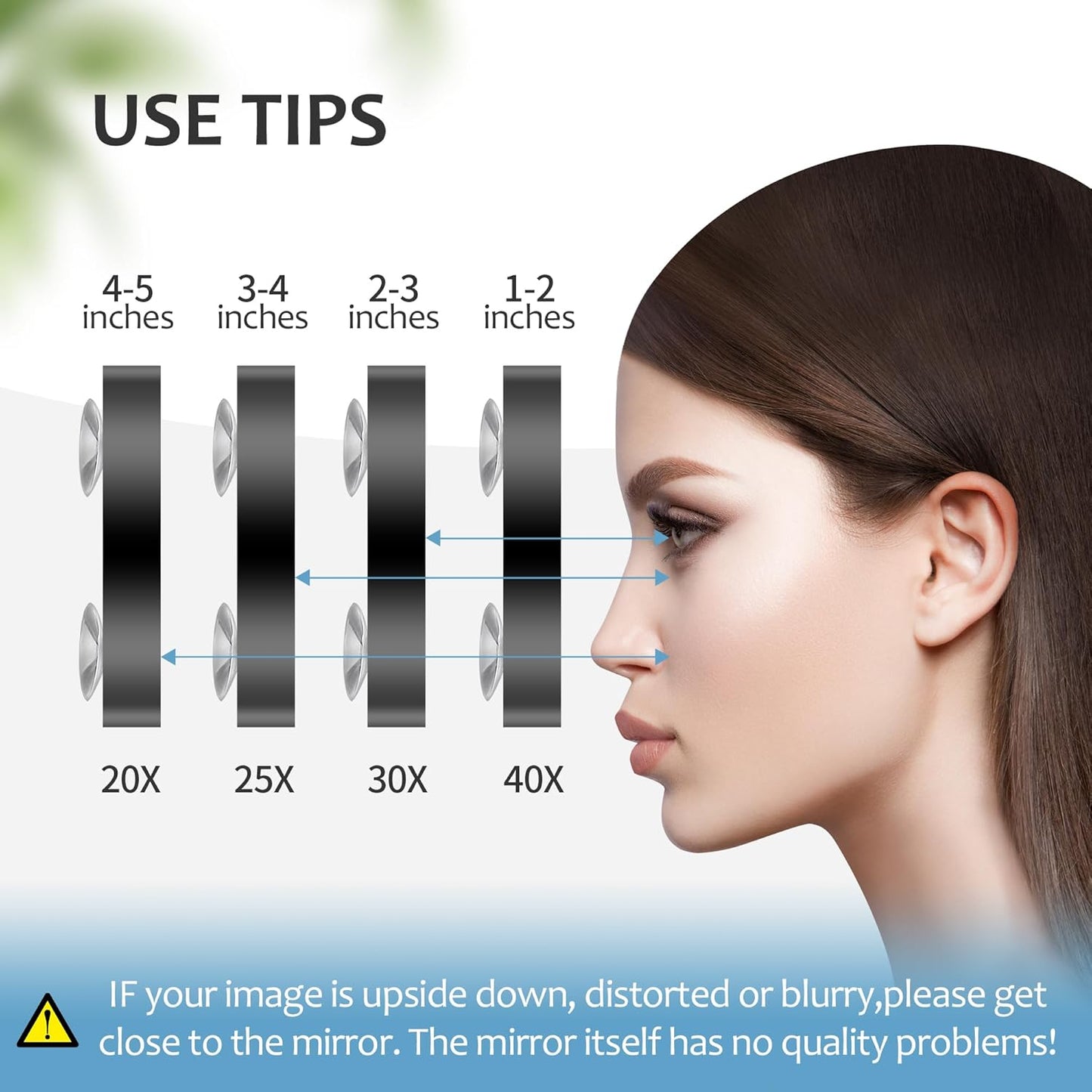 MIYADIVA 40X Magnifying Mirror, 3.5 Inch Round Compact Mirror with Suction Cup, Stainless Steel Tweezers, Perfect for Makeup, Eyebrows, Beards, Travel