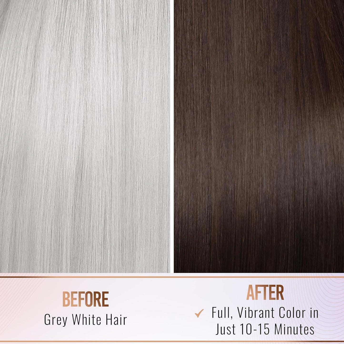 Herbishh Travel Pack Hair Dye Color Shampoo + 15pc Argan Hair Mask Sachet (Dark Brown, 15 Sachets)