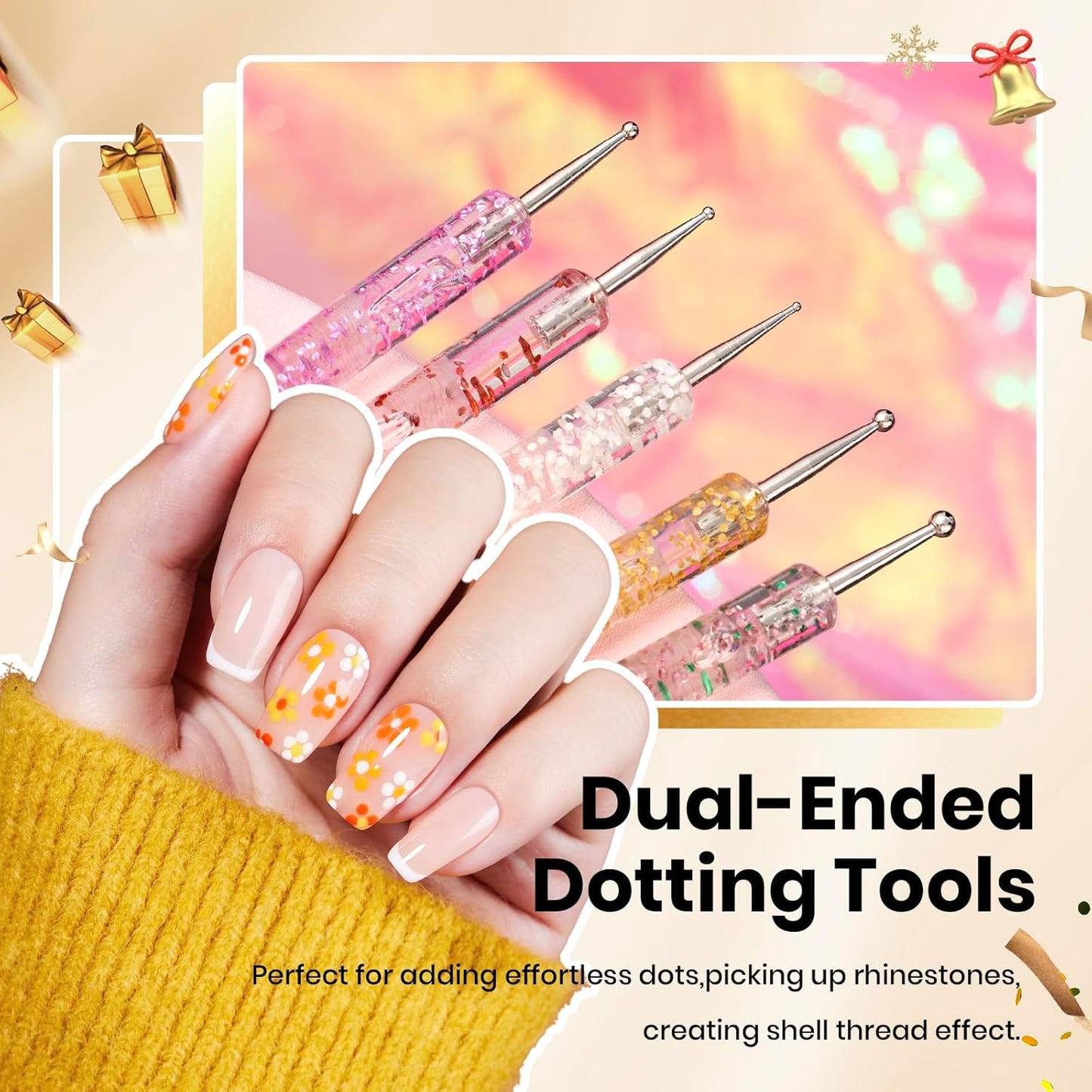 Beetles 31pcs Nail Art Brushes, Dotting Tools, Nail Art Pens, Dust Brush, Striping Liner Fingernail Drawing Pens with Palette Holder All in One for Starter Manicure Design Set