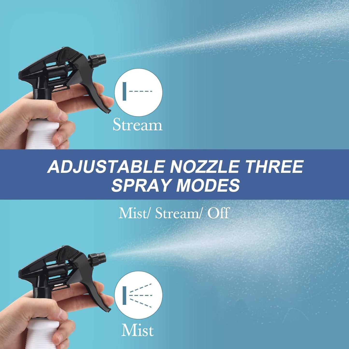 Zubebe 24 Pack 32 oz Plastic Spray Bottle Bulk Empty Leakproof Heavy Duty Spray Bottles for Cleaning Supplies Mist Bottles with Label and Adjustable Nozzle for Plant(Black,Clear Scale)