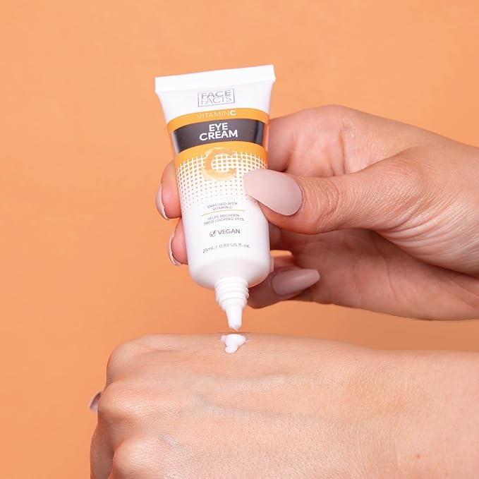 Paeceioni Face Facts Vitamin C Eye Cream | Antioxidant-rich Vitamin C + Glycerin | Hydrate + Brighten Eyes |Vegan | 25ml