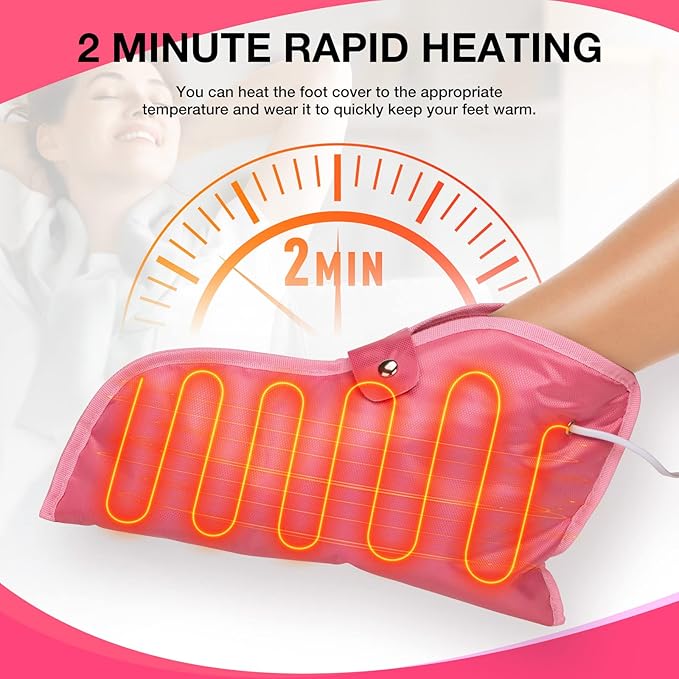 Noverlife Paraffin Wax Heated Booties, Electric Heated Nail Art Pedicure Foot Cover, Infrared Wax Therapy Treatment SPA Warmer Kit for Foot Care