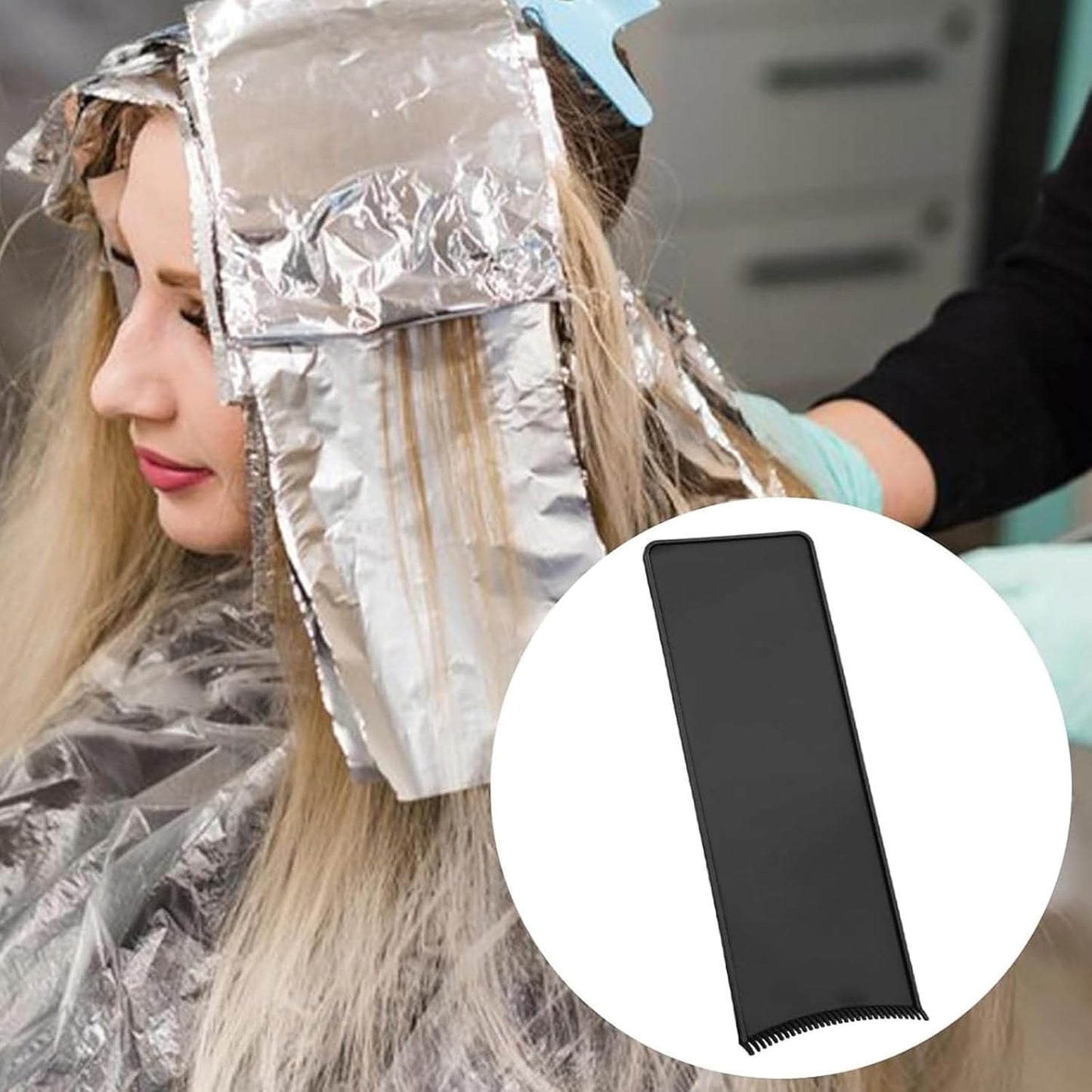 1 Pcs Professional Balayage Board with Teeth, Hair Dye Tools & Foiling Board for Salon Stylists, Coloring Paddle for Balayage Highlights, Durable Hair Dying Tools (Black)