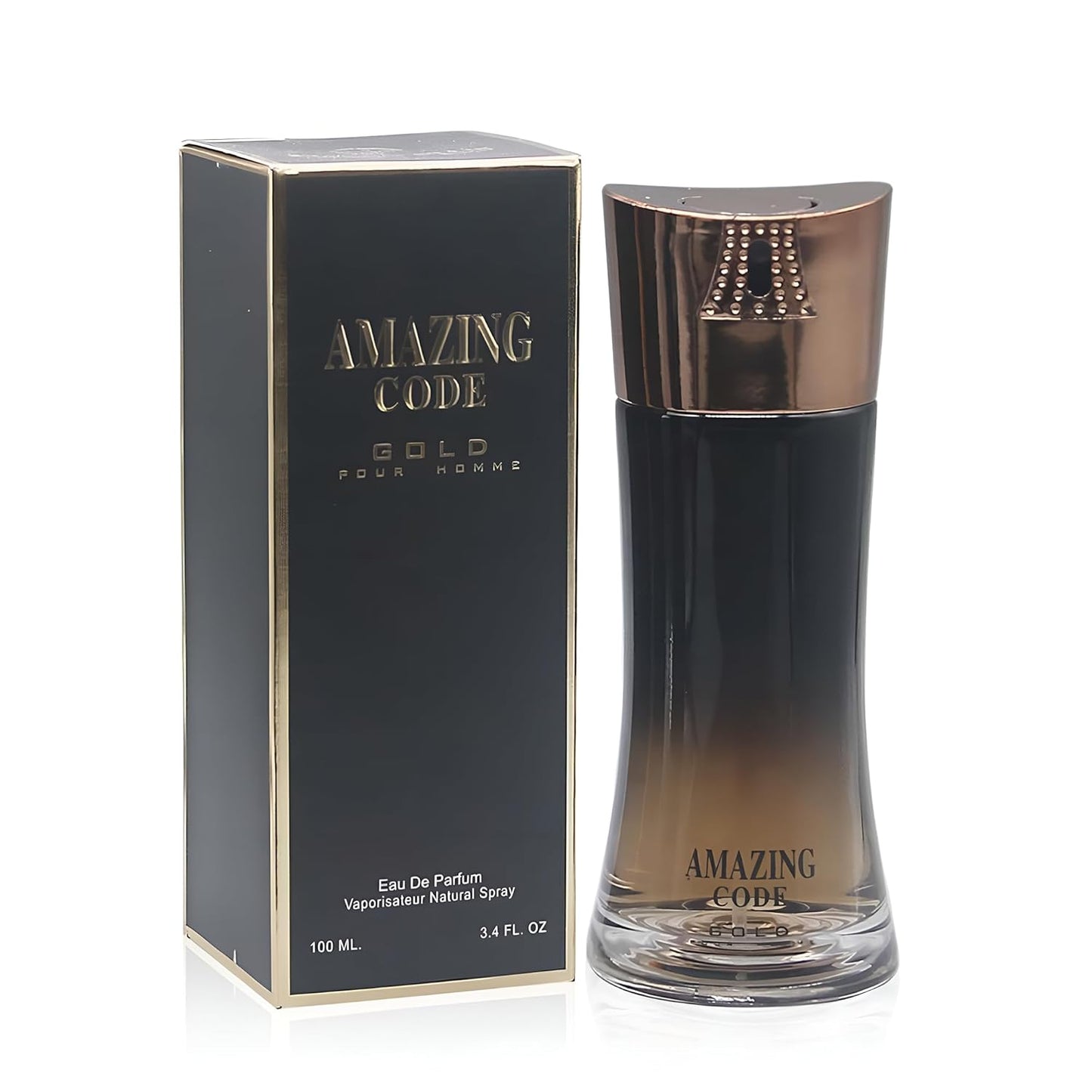 Amazing Code Eau De Parfum Top Notes Of Lemon, Bergamot, Star Anise, Olive Blossom & Guaiac Wood - Base Notes Of Leather,Bean & Tobacco - Ideal For Daily Wear -3.4 Oz Bottle