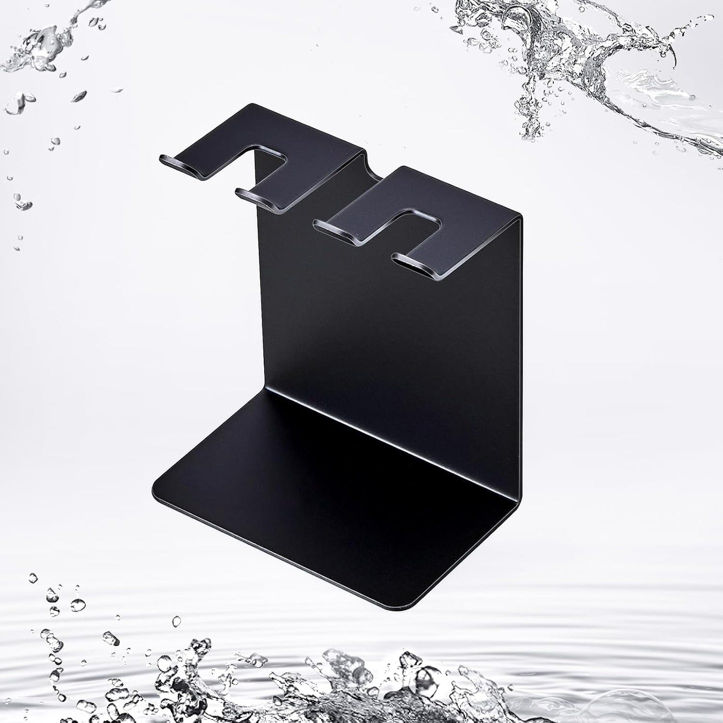 Electric Toothbrush Head Holder, Tooth Brushing Holder, Wall Mounted Toothbrush Holders Shower Bathroom, Self Adhesive or Desktop Tooth Brush Holder Organiser (Black, Small)