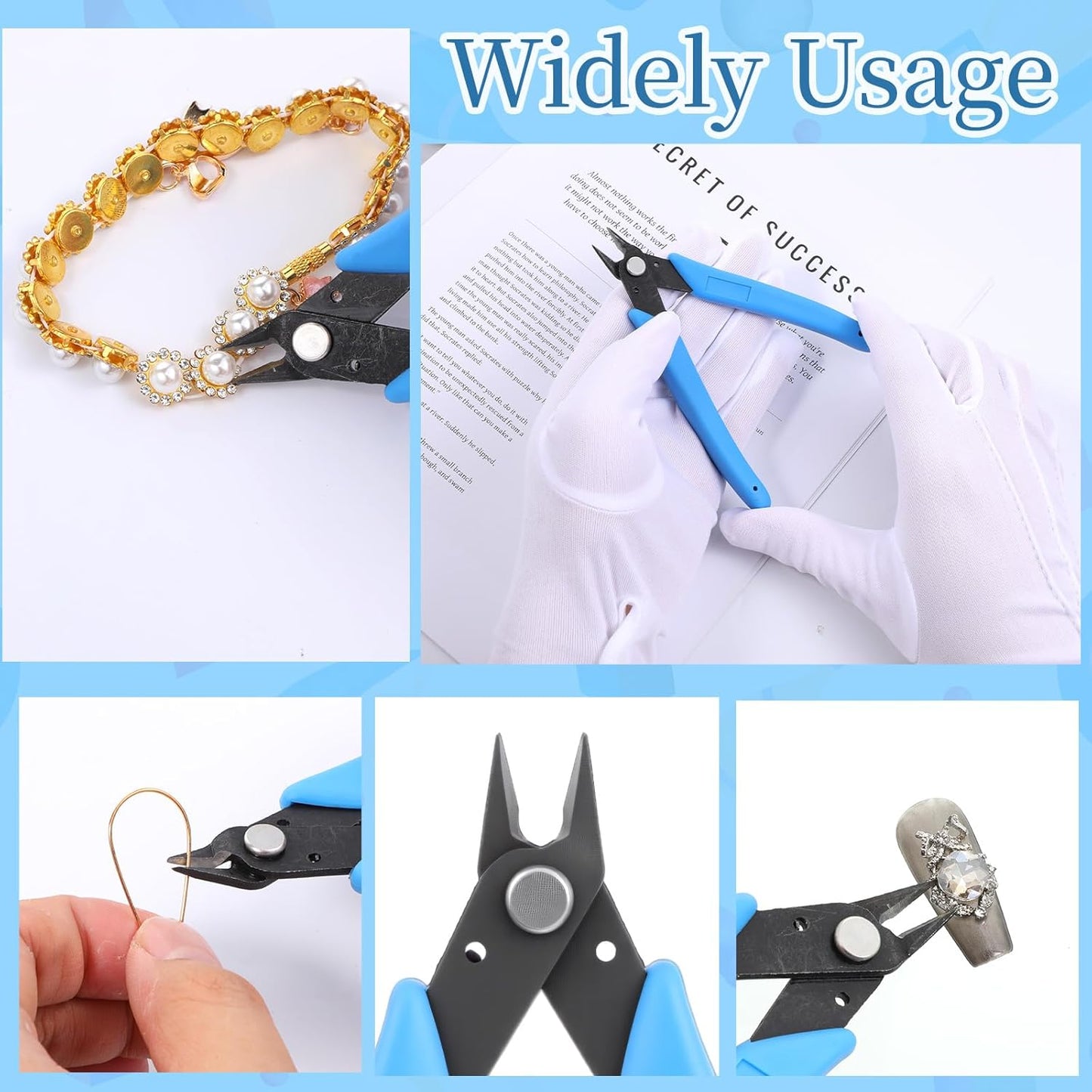 1 Pc Manicure Nail Pliers for Rhinestones, Rhinestone Remover Blue Nails Gem Tool, Diy Tool Nipper Metal Nail Art Scissors Wire Cutter Nails Art Accessories