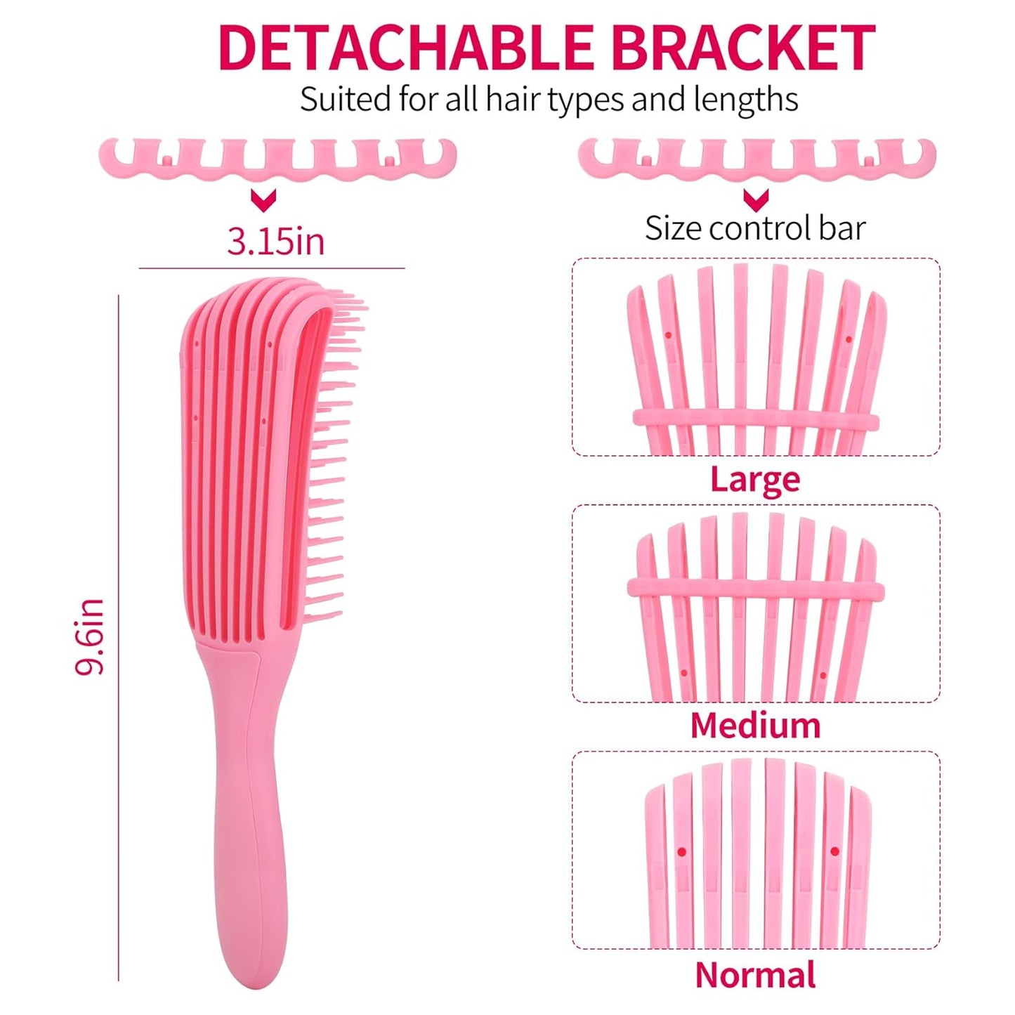 Hair Brush set for Curly, Detangling Hair Brush for Afro America/African Hair Textured 3a to 4c, Detangler Brush for Women Men Kids Styling Defining (Pink)