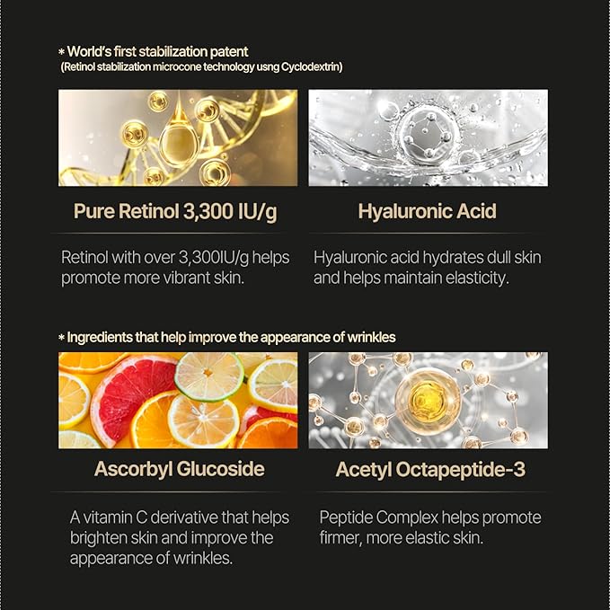 ACROPASS New Retinol Hyaluronic Microcone Patch for Full Face | Ultra 3,300 IU/g Retinol Anti-Aging Patch for Eye Area, Frown Line, Smile Line Wrinkles [4 pouches]