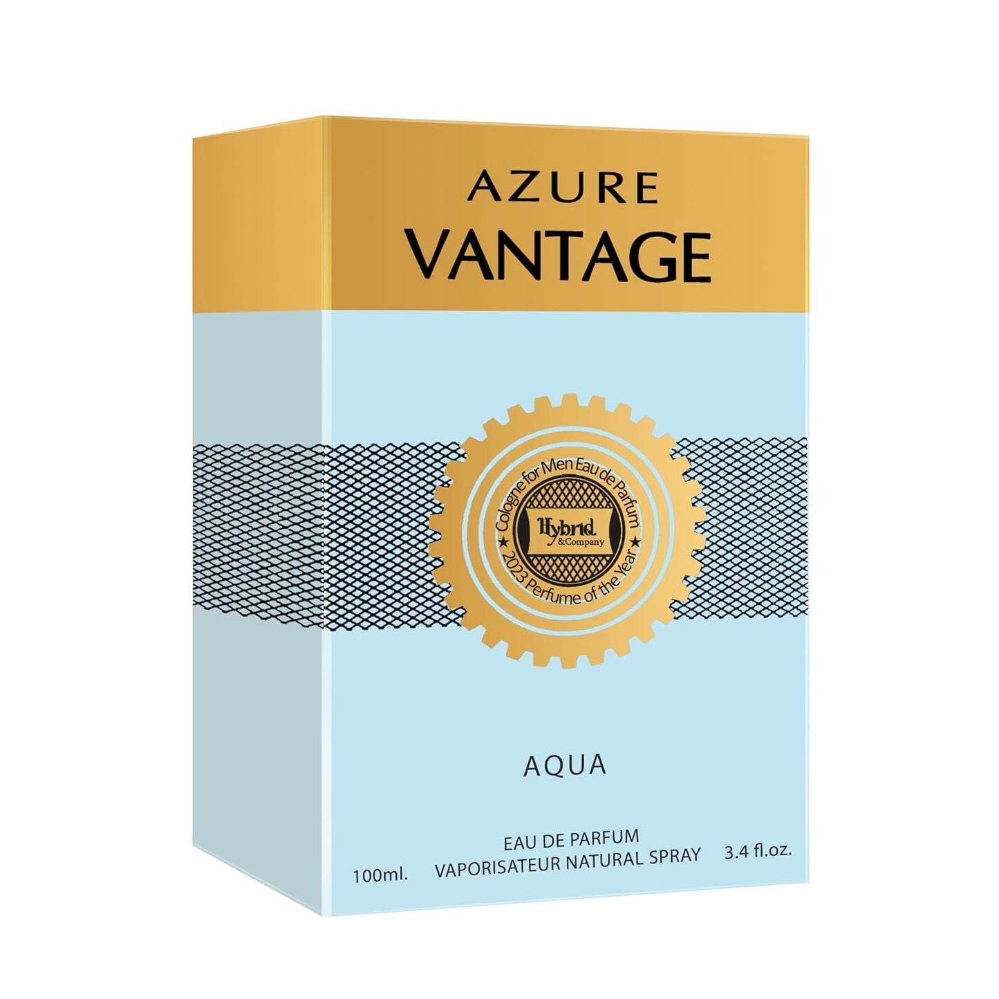 Hybrid & Company Azure Vantage Aqua For Men Pour Homme Eau De Toilette Natural Spray 3.4FL.OZ