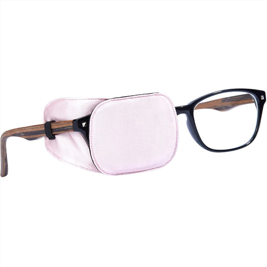 Astropic Silk Eye Patch for Adults Kids Glasses to Cover Either Eye (Medium, English Rose Pink)