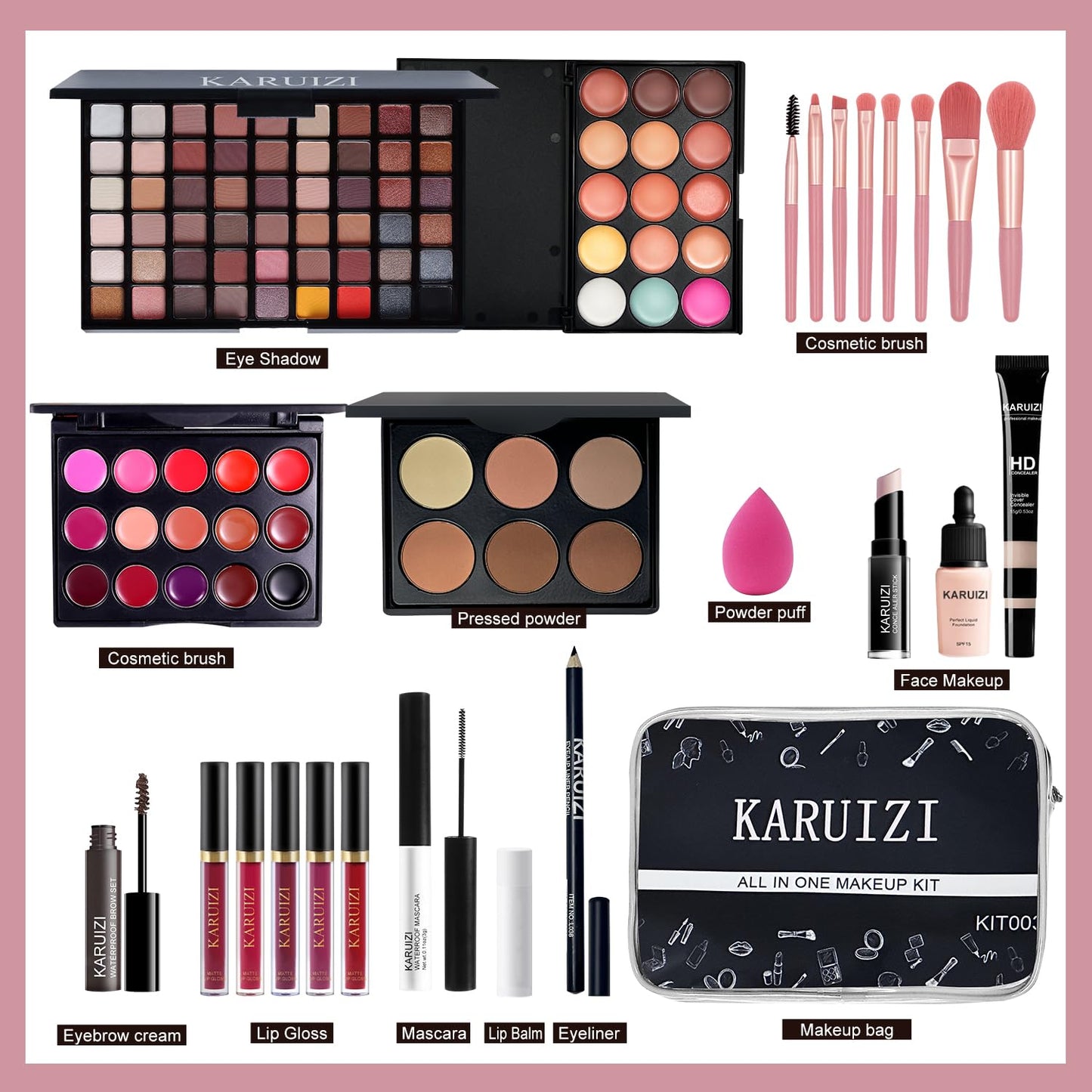 Makeup Set for Women & Girls, Travel & Beginner Kit, 8-12 Years (KIT003)