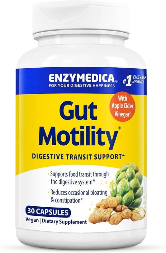 Enzymedica, Gut Motility, Promotes Regular, Healthy Bowel Movements, Reduces Occasional Bloating & Constipation, 30 Count
