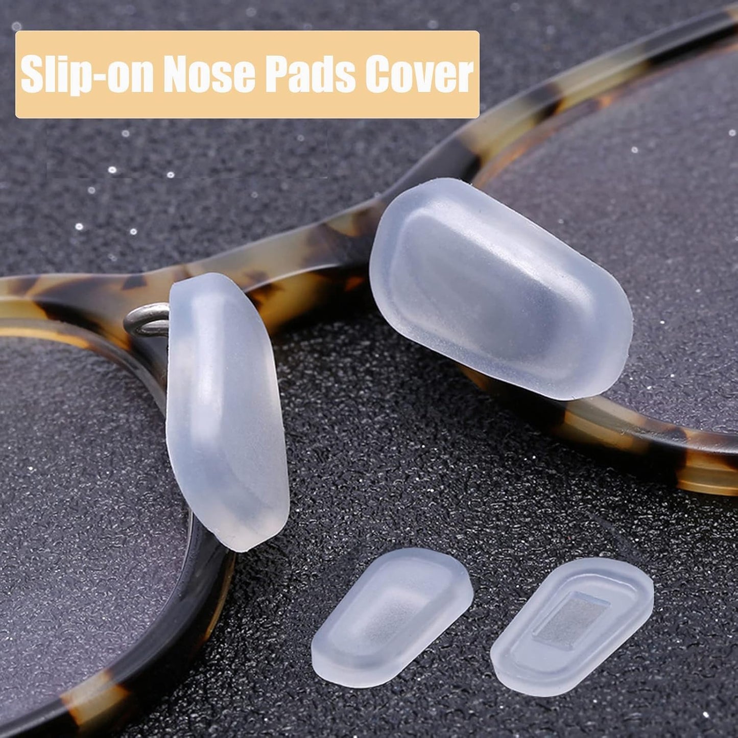OPUGIT Eyeglass Nose Pad Covers, Slip-on Silicone Nose Pad for Glasses, Soft Eyeglass Repair Kit with Nose Piece Pads, Anti-Slip Eyewear Protective Covers Nose Bridge Pads(White,5 Pairs)