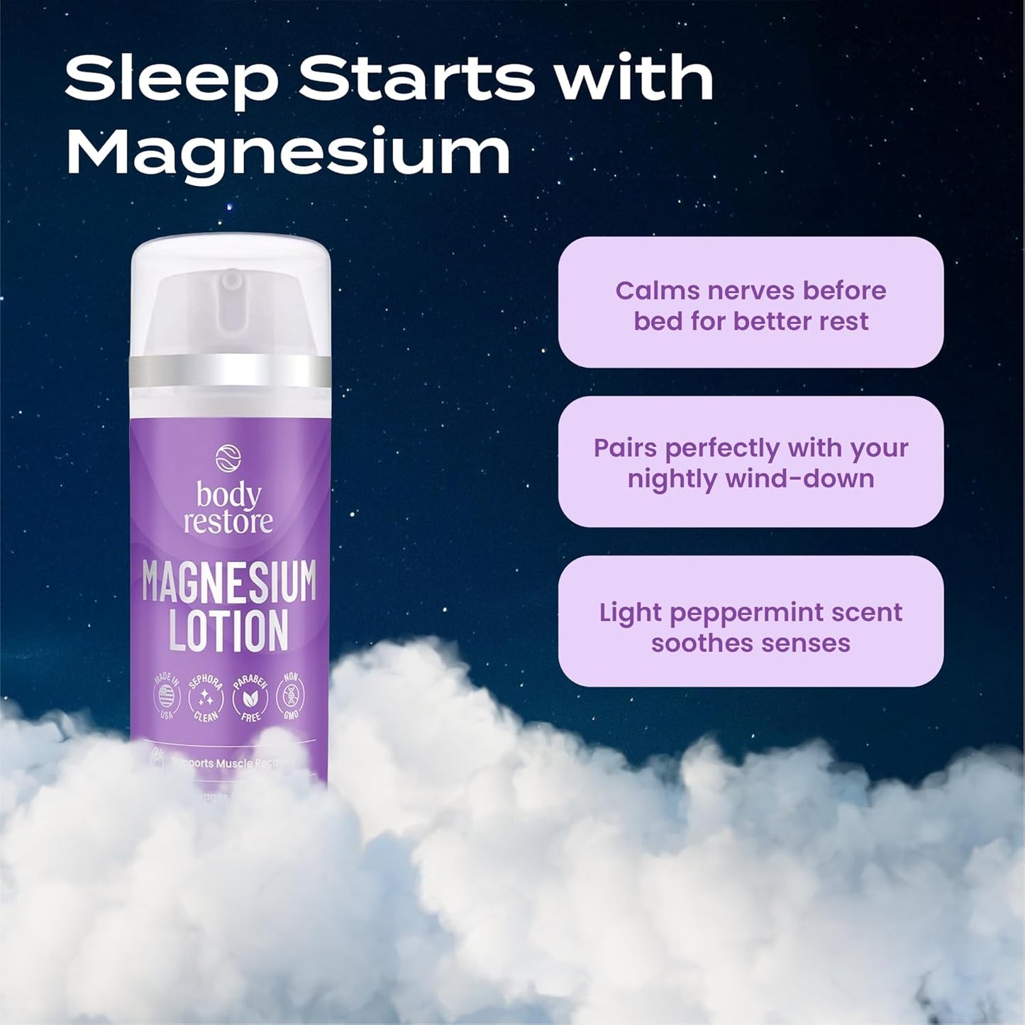 Body Restore Magnesium Lotion with Arnica & MSM - Christmas Stocking Stuffers, White Elephant, Sleep Support, Muscle & Joint Relief, Birthday Gifts for Women, Men, Travel Essentials - Lavender