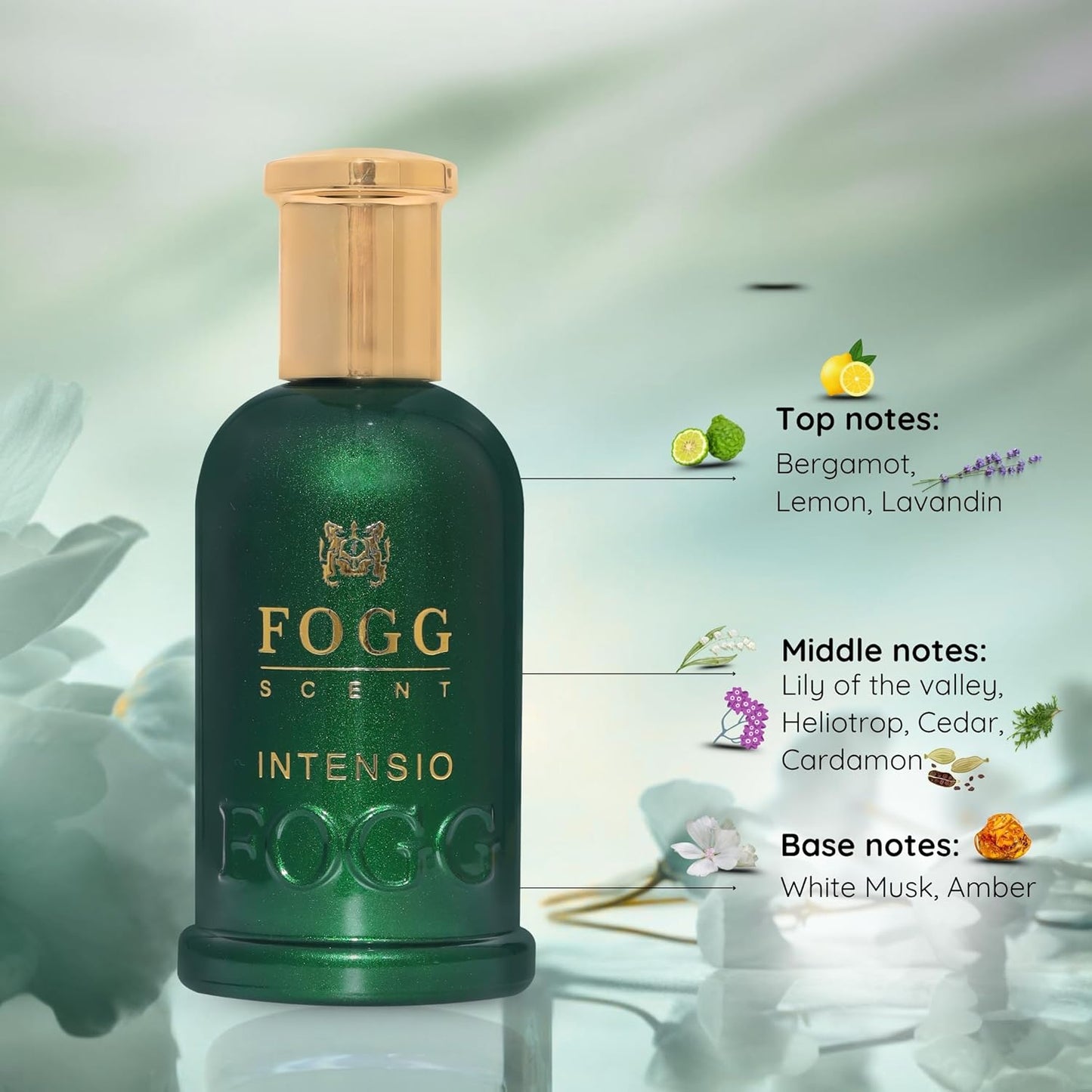 FOGG Intensio Eau de Parfum for Men | Long-Lasting Perfume with Mandarin, Lemon & Neroli Notes | Fresh, Masculine Fragrance | Gift-Ready Cologne – 3.38oz (100ml)
