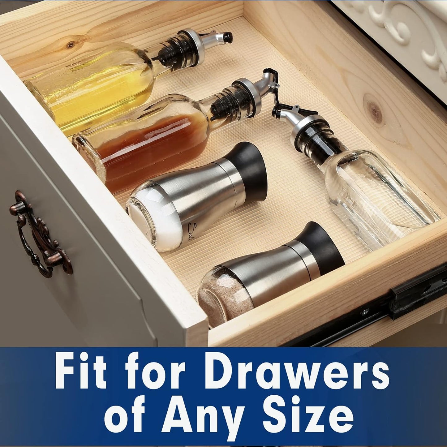 Shelf Liner, Drawer Liner, 20 Inches x 10 FT Cabinet Liner for Kitchen Cabinets Non-Adhesive Shelf Liners, Waterproof Shelf Paper with Non-Slip, Durable Liners, Clear