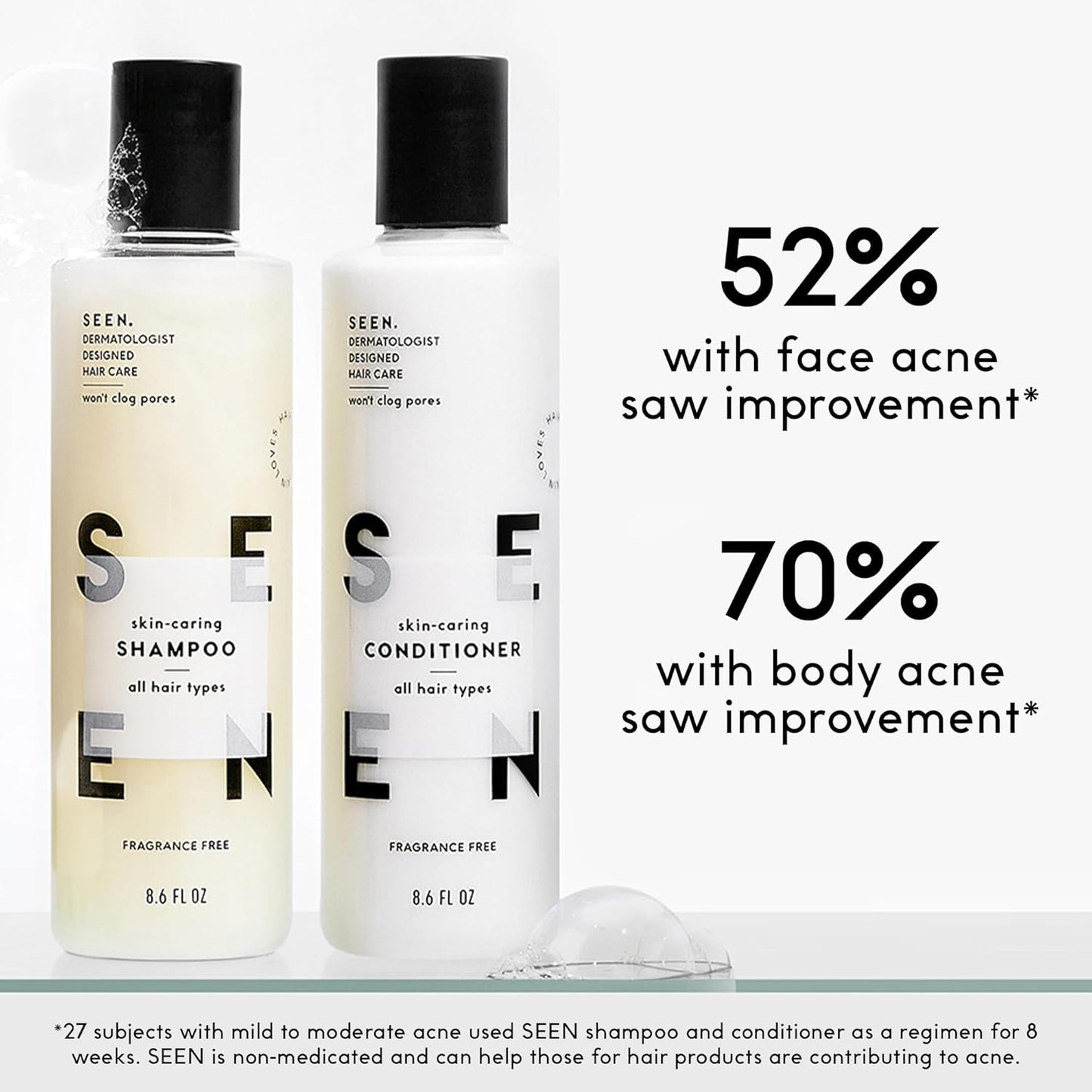 SEEN Discovery Kit - Scented- Non-Comedogenic & Hair Set- Dermatologist-Developed - Safe for Sensitive & Acne Prone Skin