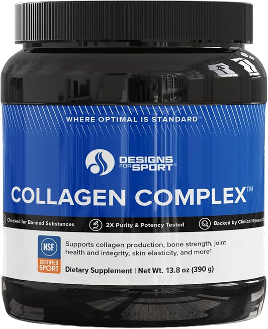 Collagen Complex - NSF Certified for Sport Collagen Peptides Powder - Collagen for Joints, Bone Strength, Skin Elasticity (13.8 oz)