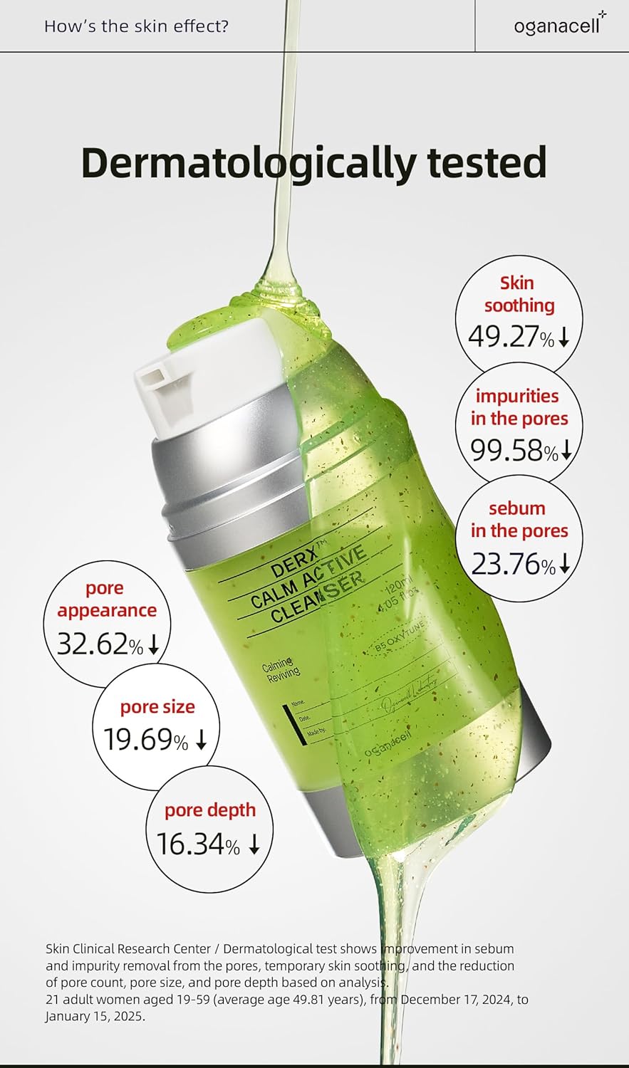 DERX Facial Cleanser for Sensitive & Oily Skin – Calm Cleansing Foam with Plant Tannin, Redness Relief & Oil Control, Oxygen Bubble Technology, Korea Skincare (120ml/4.05 fl.oz.)