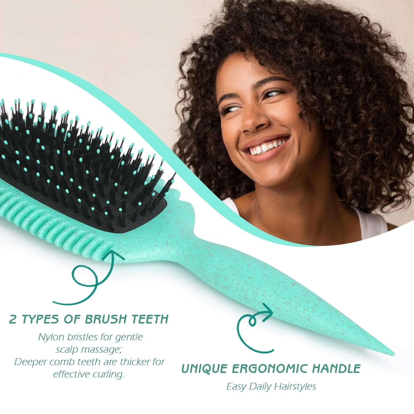 Candy Brush Curl Defining Hair Brush for Effortlessly Detangling Shaping and Styling Curls, Curl Brushes with EdgeLift for All Wet or Dry Hair Types for Women and Girl, Reduce Pulling and Frizzing