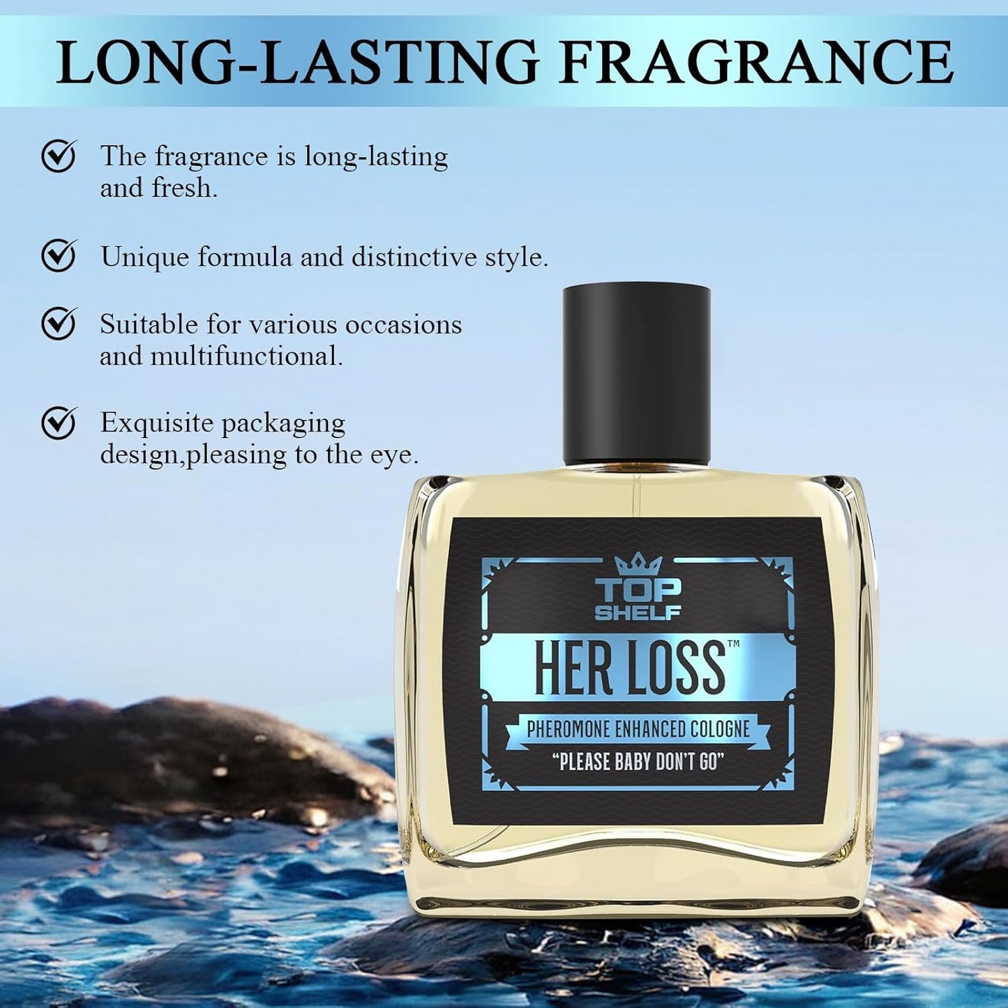 fugit Her Loss Cologne for Men, She lost menswear Colognes 1.7 Fl oz, Her Loss the pheromone Men's, Pheromone Perfume, Travel Set Valentine's Day Gift for Father, Boy Friend and Husband.