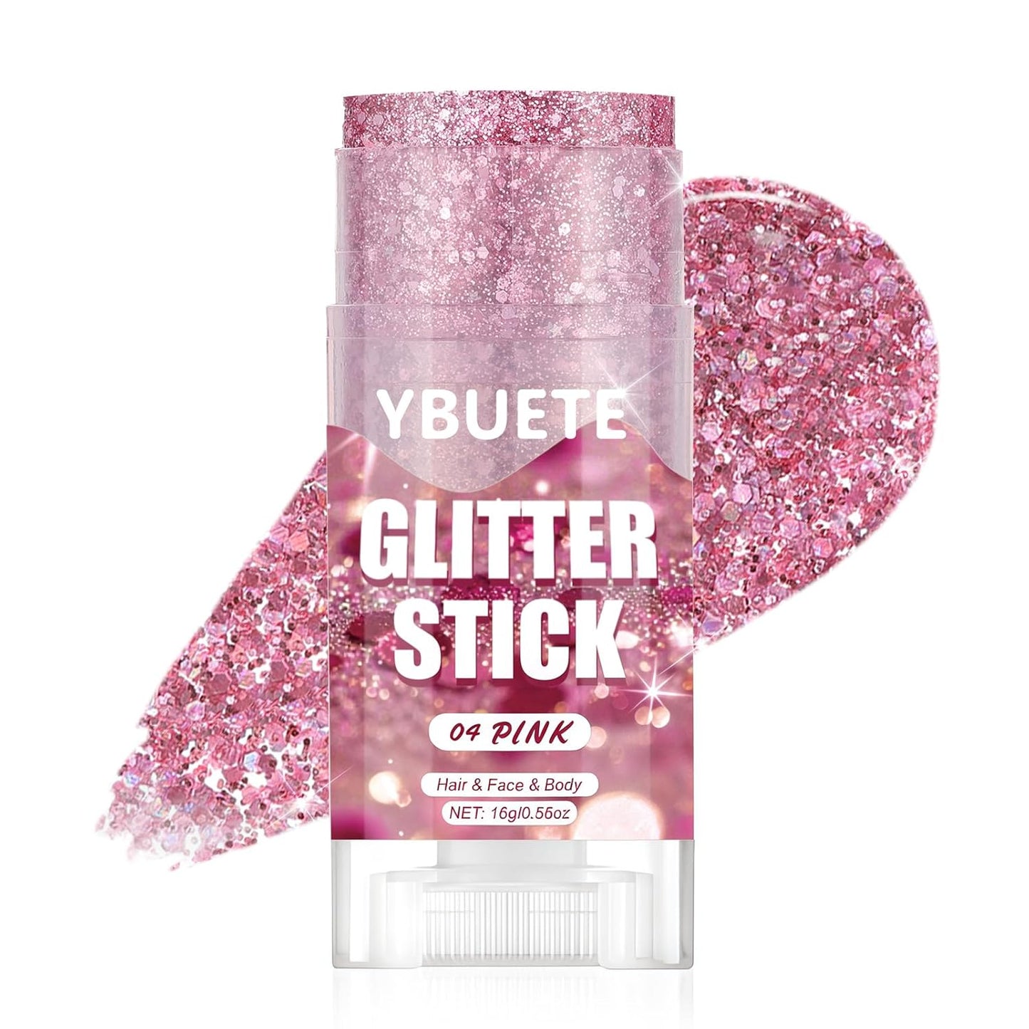 Pink Face and Body Glitter Stick for Sparkling Makeup, Hair Glitter Accessories for Women, Highlighting Stick for Fairy Dust Makeup, Cheerful Face Glitter for Festive Parties and Carnivals